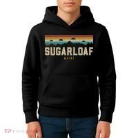 Sugarloaf Mountains Maine Hiking Outdoors Retro Kids Hoodie thumb 4