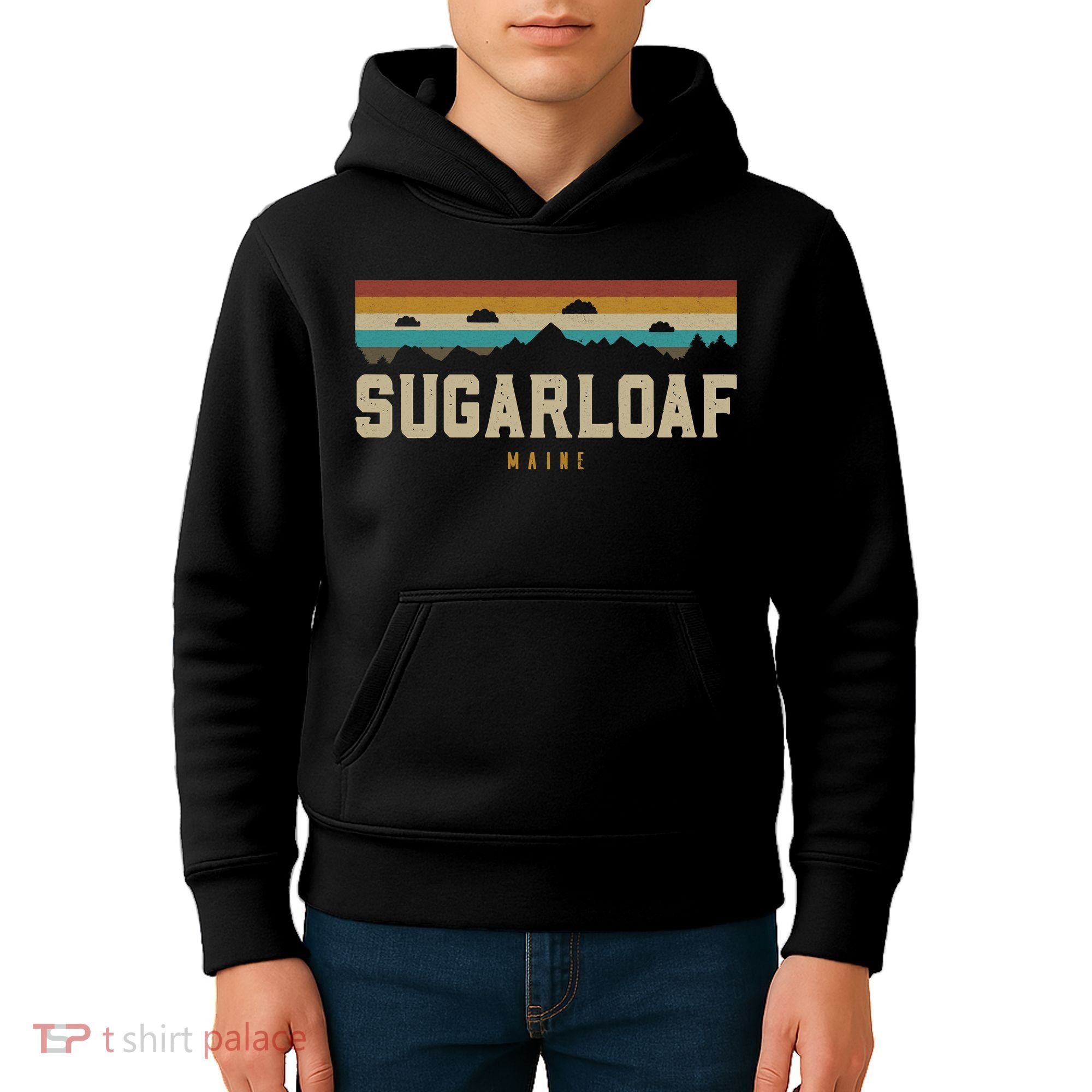 Sugarloaf Mountains Maine Hiking Outdoors Retro Kids Hoodie