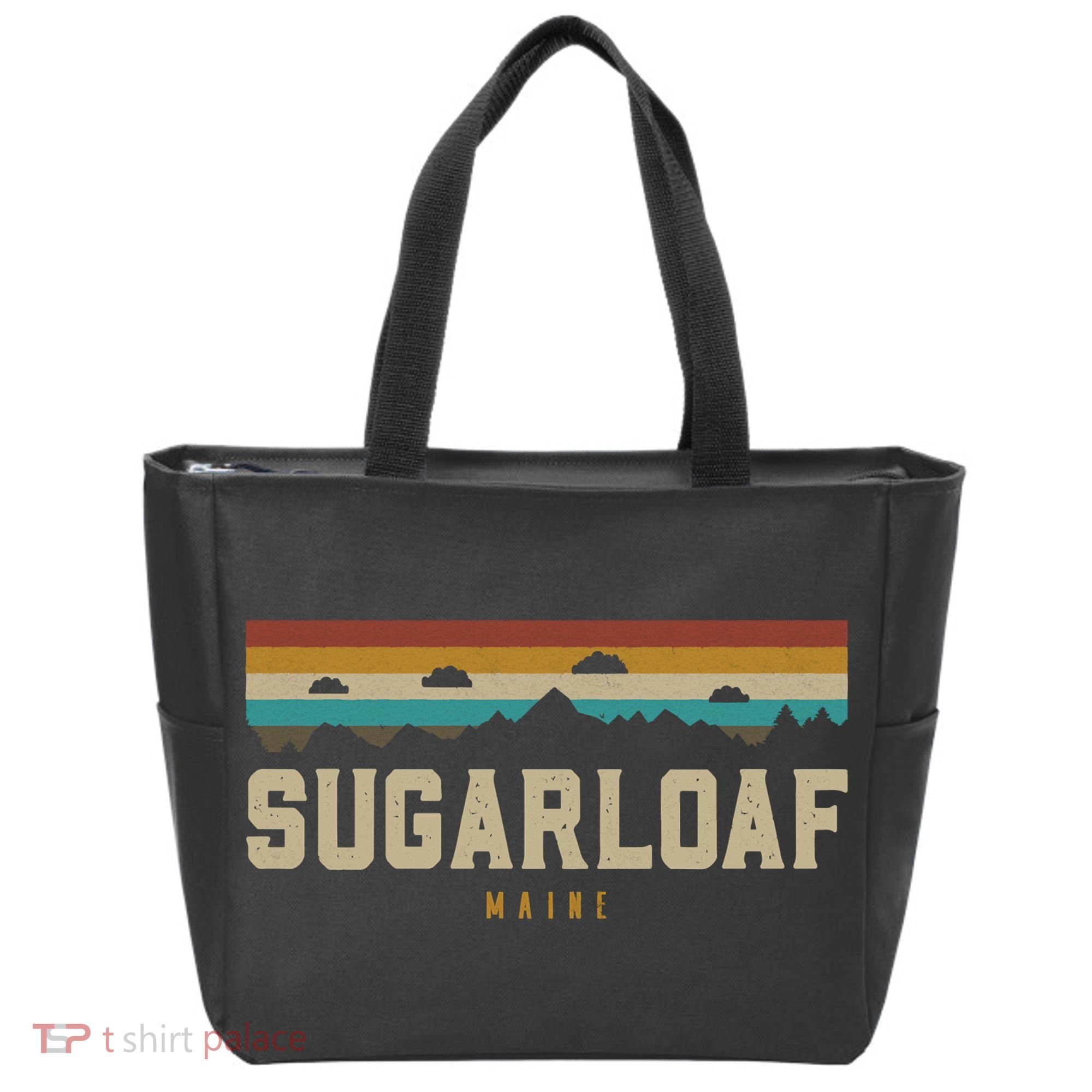 Sugarloaf Mountains Maine Hiking Outdoors Retro Tote Bag