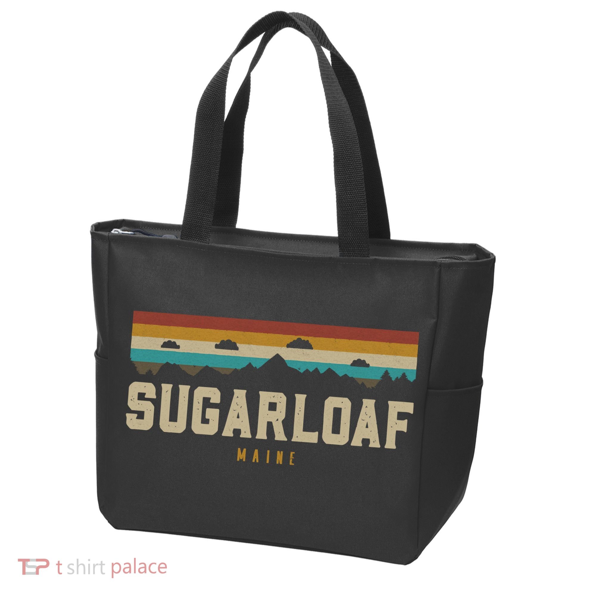 Sugarloaf Mountains Maine Hiking Outdoors Retro Tote Bag