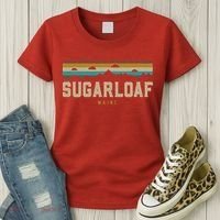 Sugarloaf Mountains Maine Hiking Outdoors Retro Women's T-Shirt thumb 3