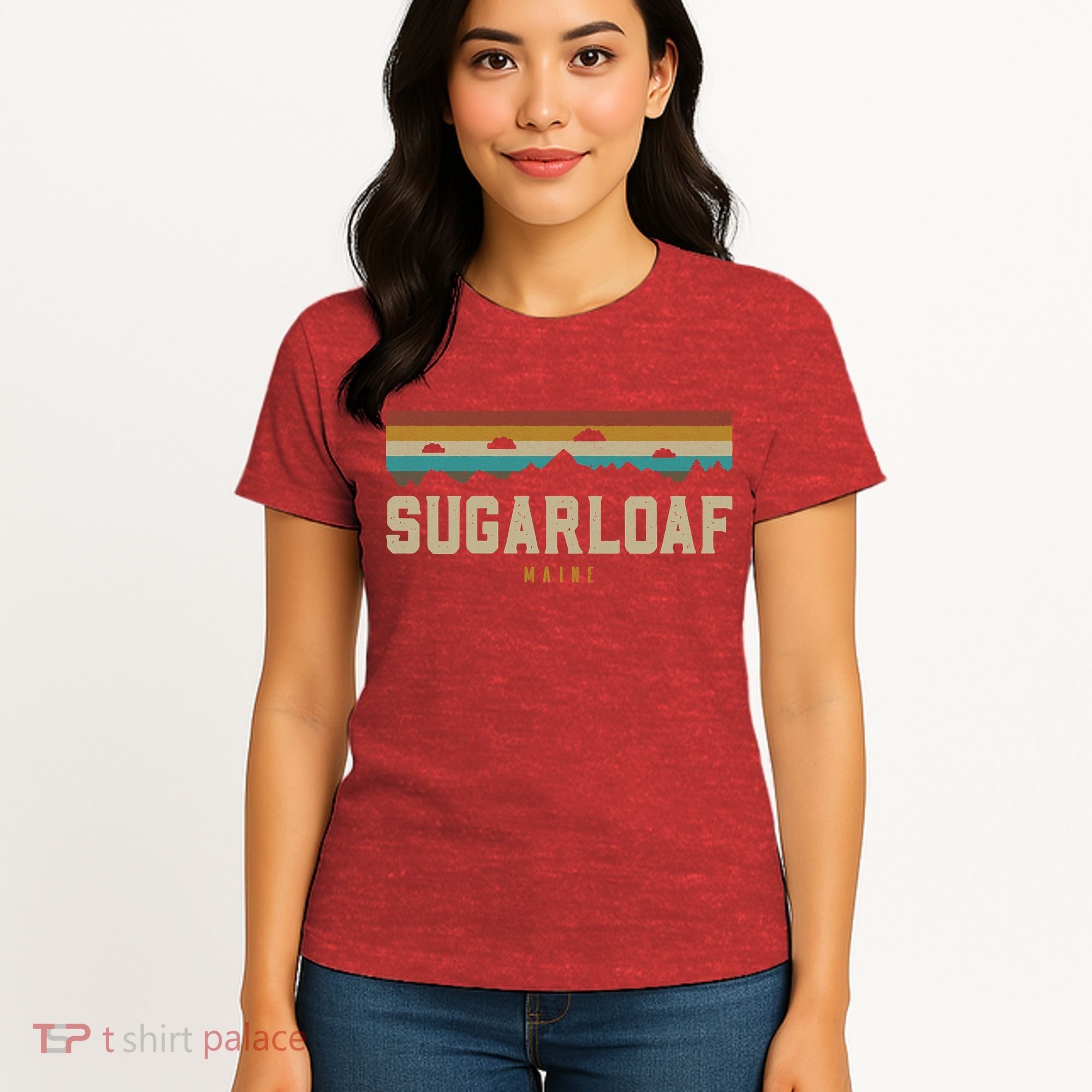 Sugarloaf Mountains Maine Hiking Outdoors Retro Women's T-Shirt