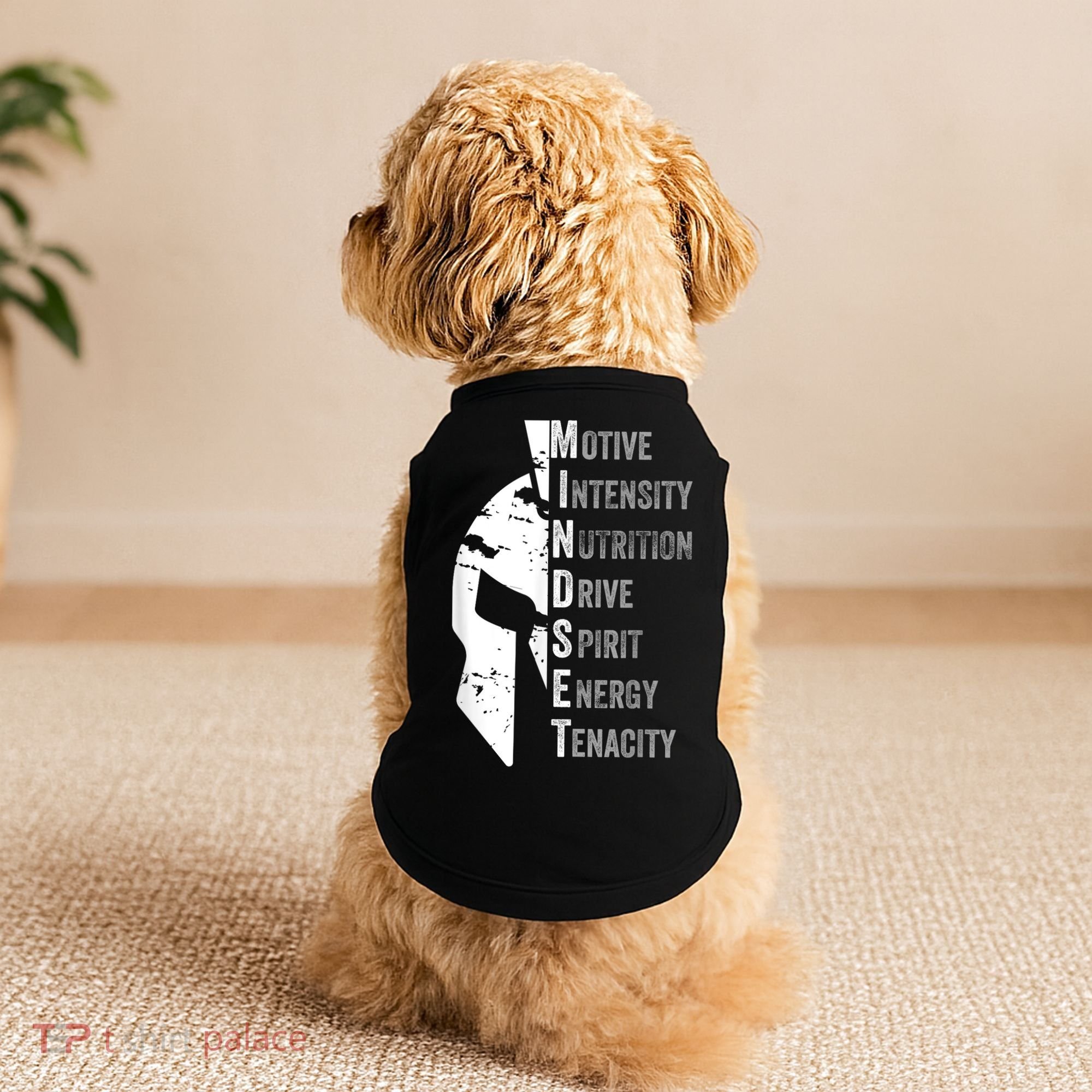 Spartan Mindset Motivational Inspirational Quote Graphic Doggie Tank