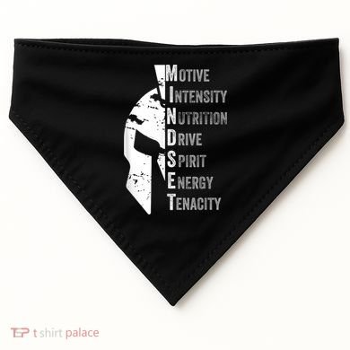 Spartan Mindset Motivational Inspirational Quote Graphic USA-Made Doggie Bandana