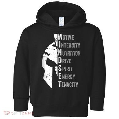 Spartan Mindset Motivational Inspirational Quote Graphic Toddler Hoodie