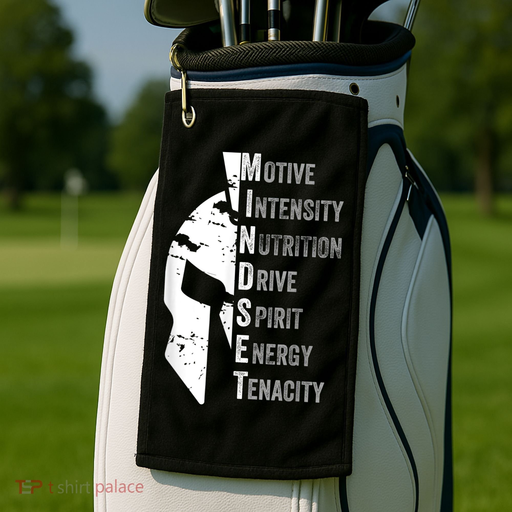 Spartan Mindset Motivational Inspirational Quote Graphic Golf Towel