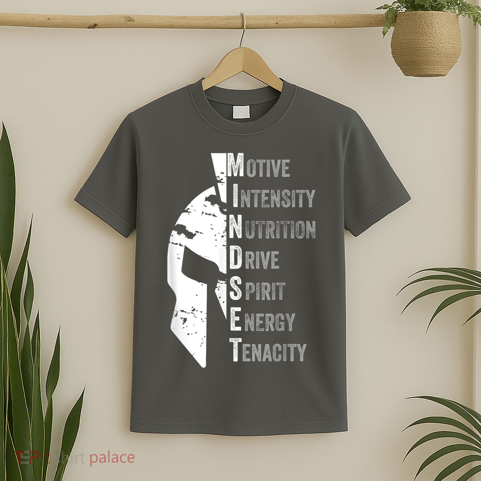 Spartan Mindset Motivational Inspirational Quote Graphic T-Shirt