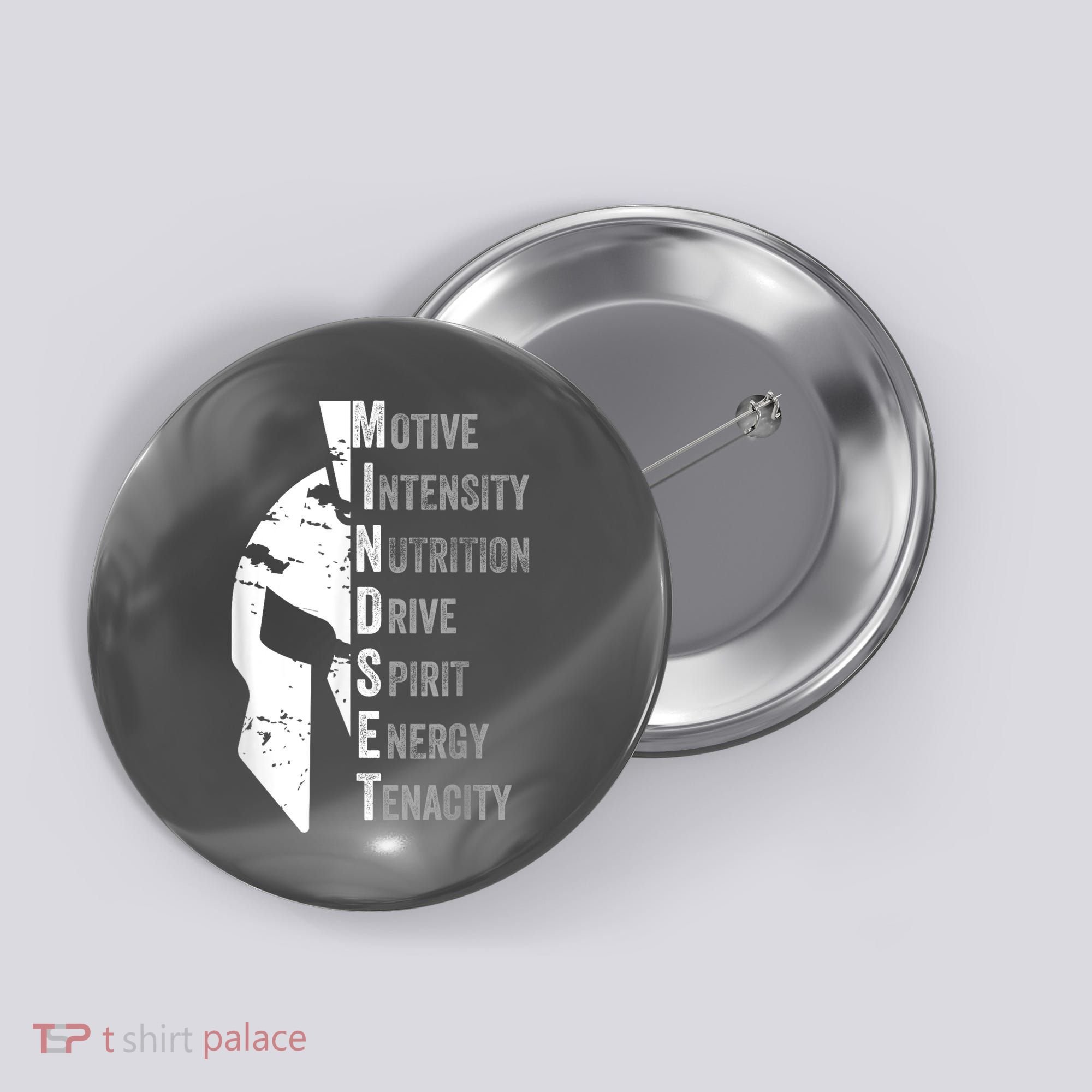 Spartan Mindset Motivational Inspirational Quote Graphic Button