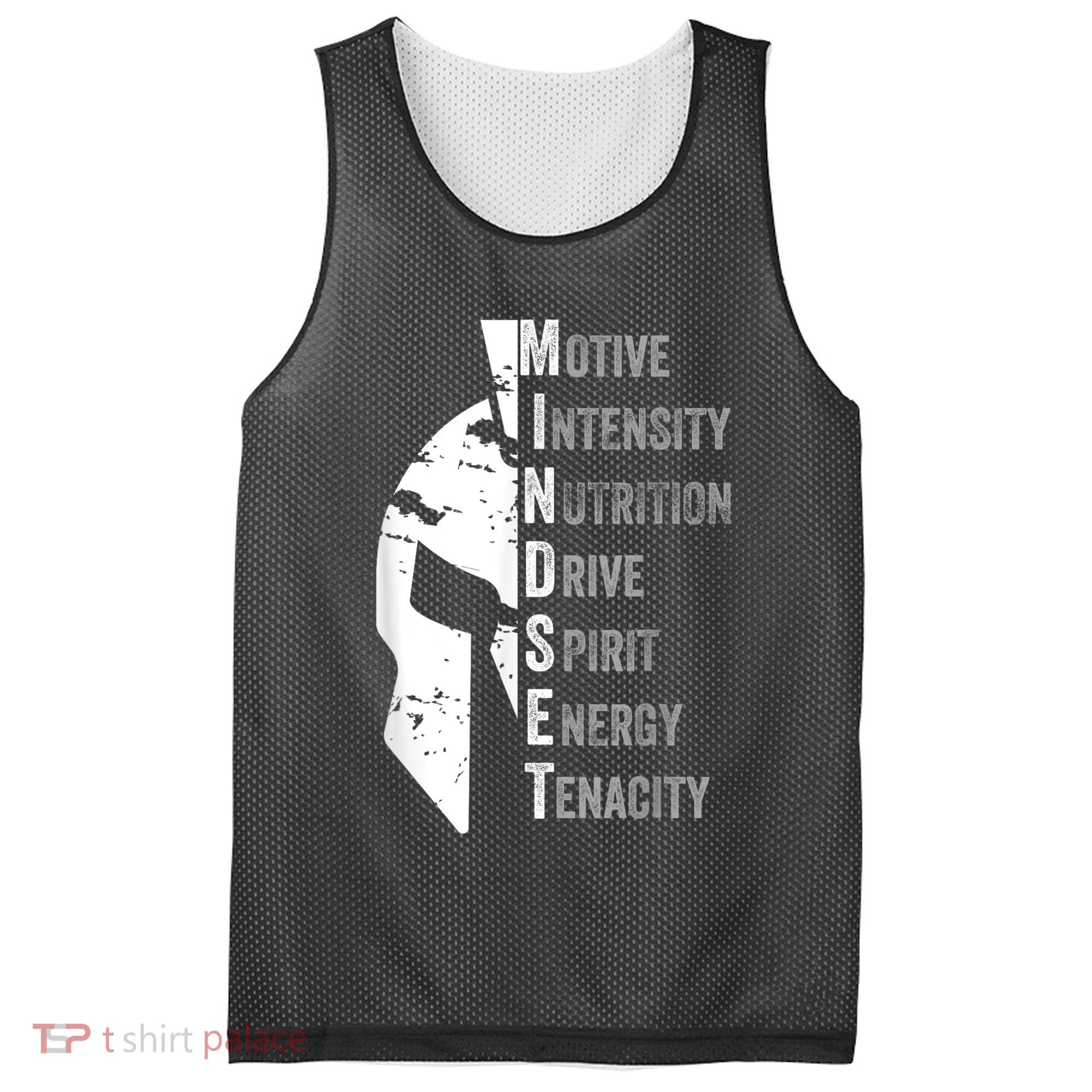 Spartan Mindset Motivational Inspirational Quote Graphic Mesh Reversible Basketball Jersey Tank