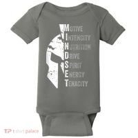 Spartan Mindset Motivational Inspirational Quote Graphic Baby Bodysuit thumb 0