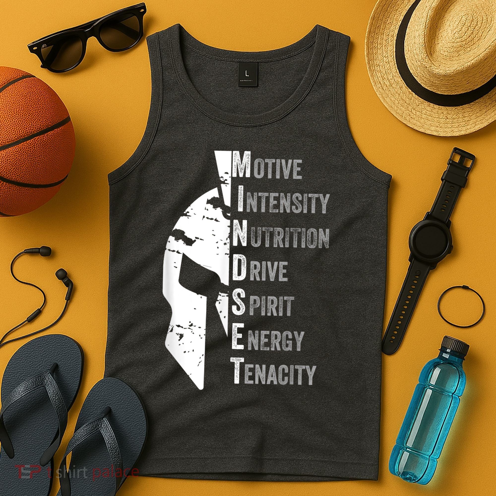 Spartan Mindset Motivational Inspirational Quote Graphic Tank Top