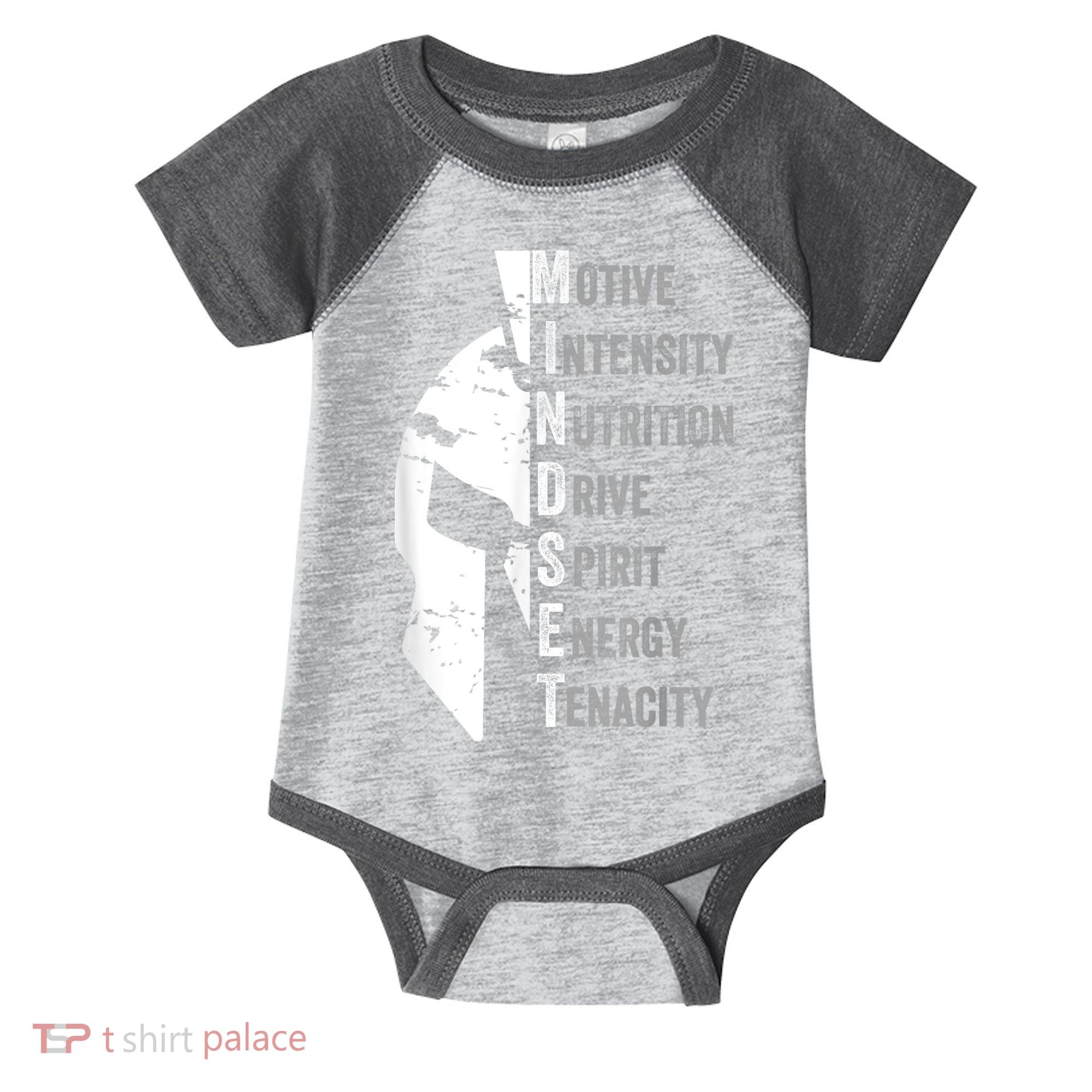 Spartan Mindset Motivational Inspirational Quote Graphic Infant Baby Jersey Bodysuit
