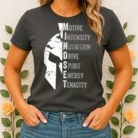 Spartan Mindset Motivational Inspirational Quote Graphic Women's T-Shirt thumb 2