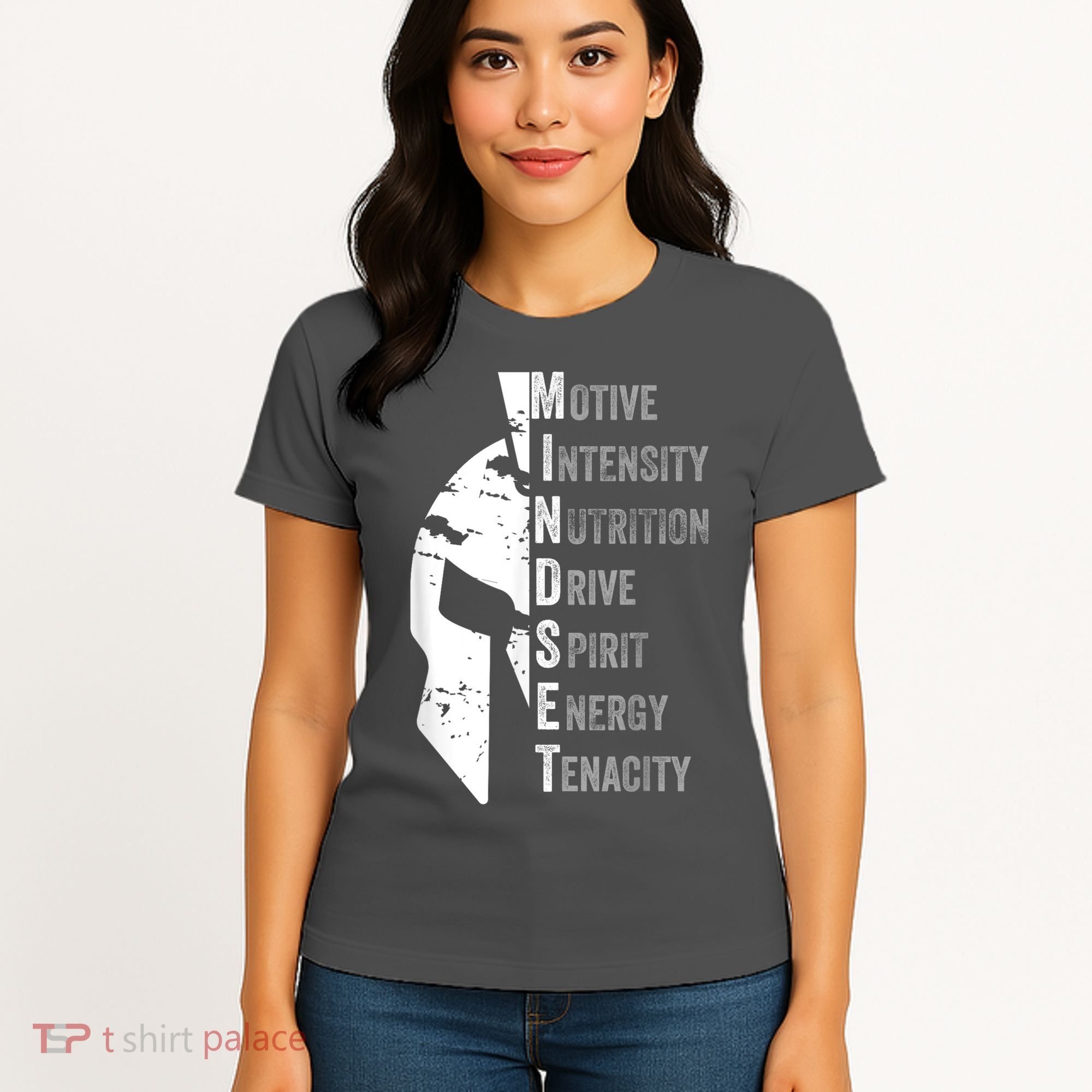 Spartan Mindset Motivational Inspirational Quote Graphic Women's T-Shirt