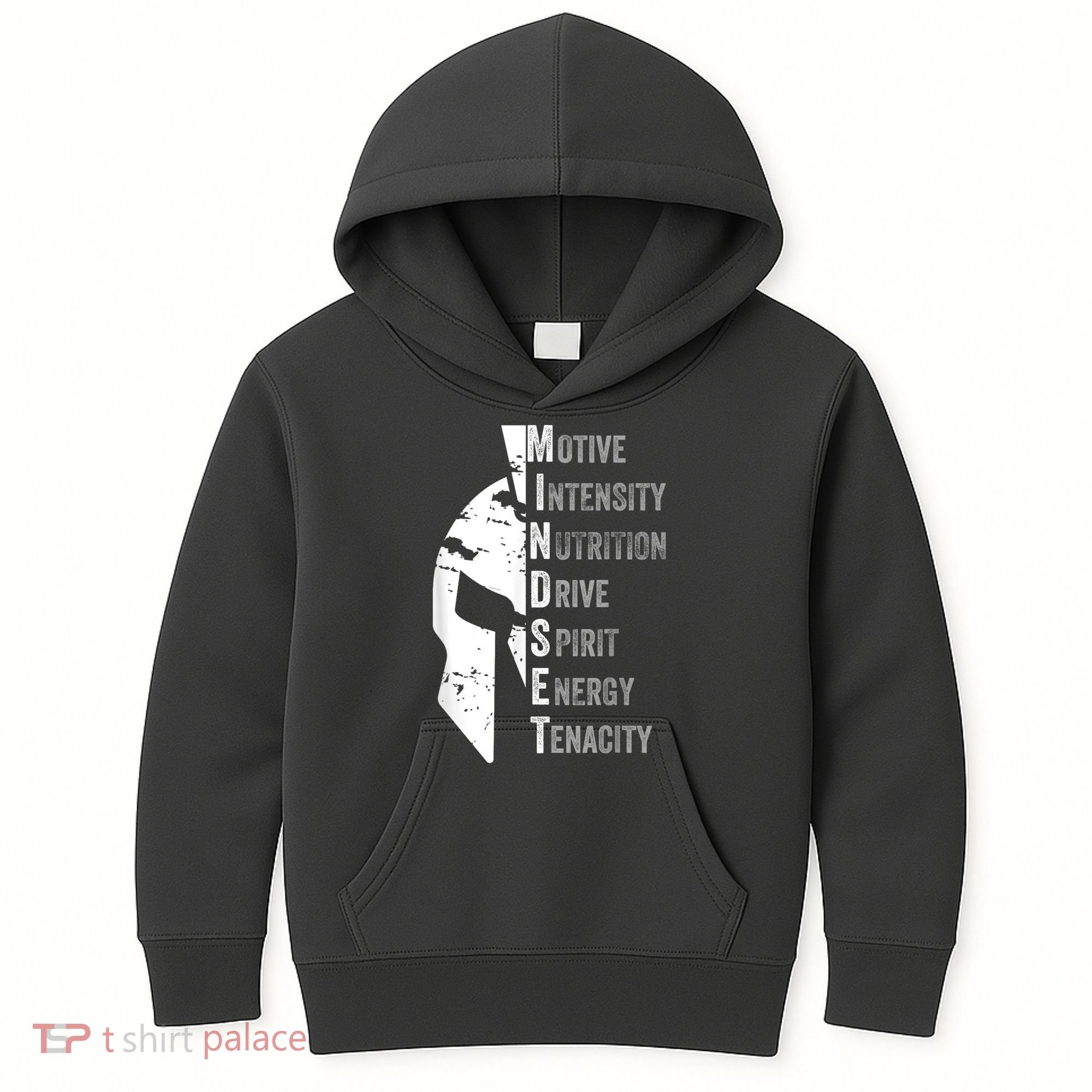 Spartan Mindset Motivational Inspirational Quote Graphic Kids Hoodie