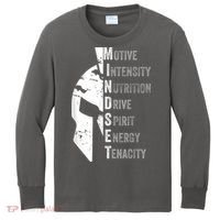 Spartan Mindset Motivational Inspirational Quote Graphic Kids Long Sleeve Shirt thumb 0
