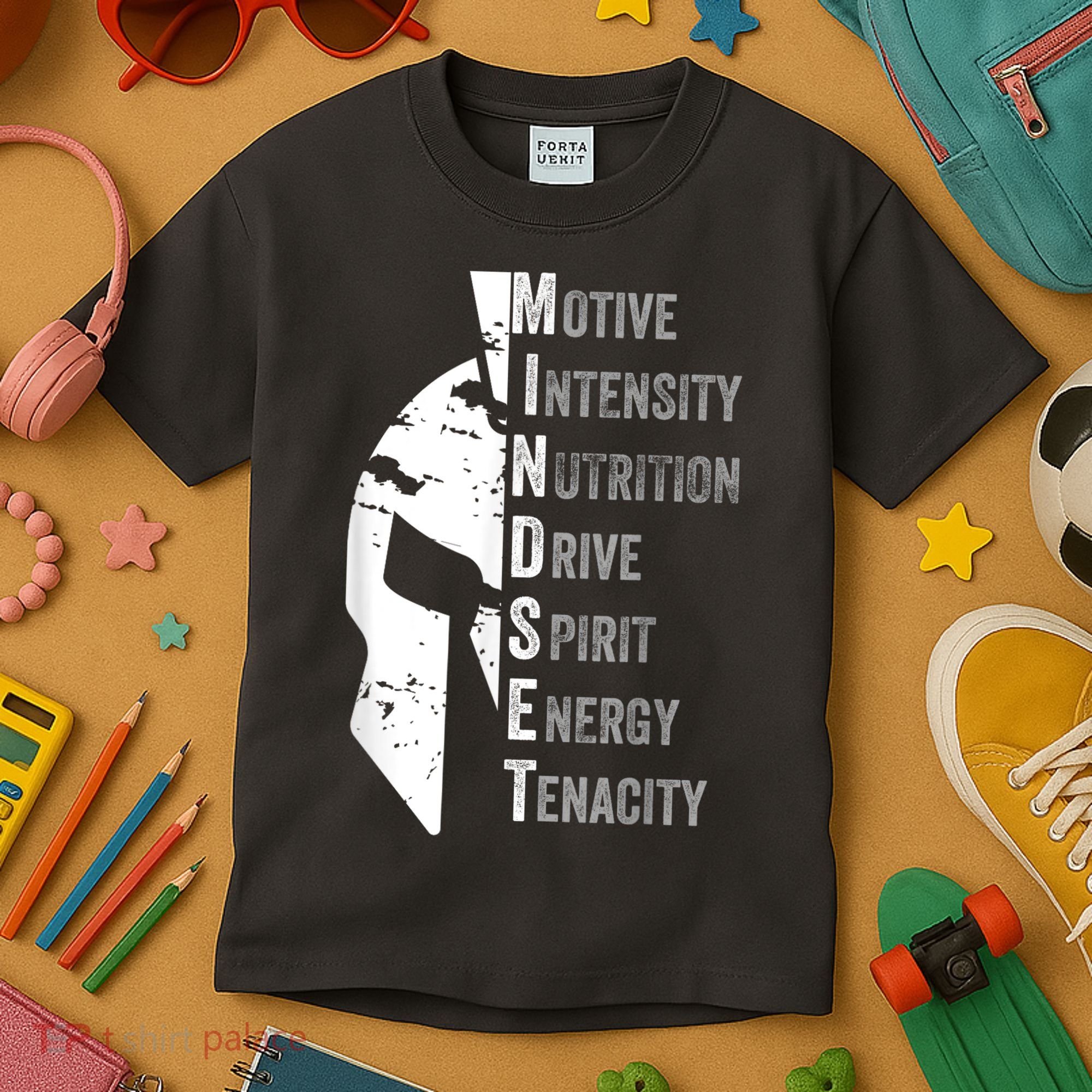 Spartan Mindset Motivational Inspirational Quote Graphic Kids T-Shirt