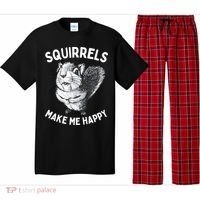Squirrel Make Me Happy Funny Squirrel Lover Pajama Set thumb 0