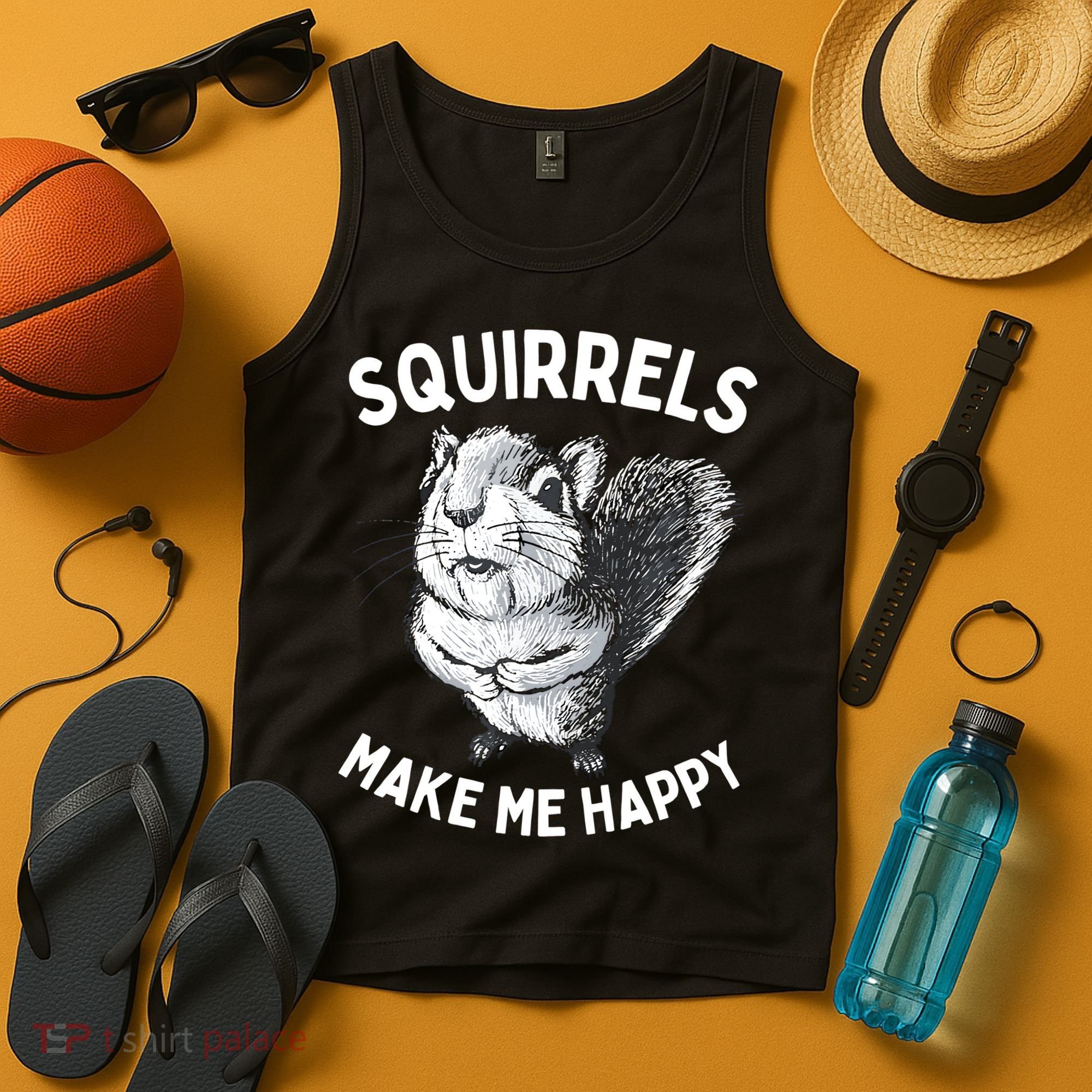 Squirrel Make Me Happy Funny Squirrel Lover Tank Top