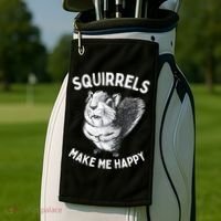 Squirrel Make Me Happy Funny Squirrel Lover Golf Towel thumb 2