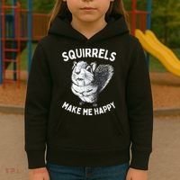 Squirrel Make Me Happy Funny Squirrel Lover Kids Hoodie thumb 3