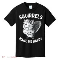 Squirrel Make Me Happy Funny Squirrel Lover Kids T-Shirt thumb 0