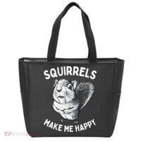 Squirrel Make Me Happy Funny Squirrel Lover Tote Bag thumb 0