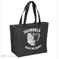 Squirrel Make Me Happy Funny Squirrel Lover Tote Bag thumb 2