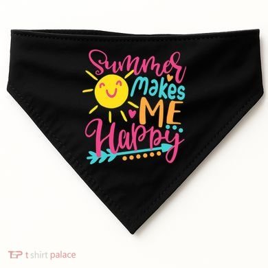 Summer Makes Me Happy USA-Made Doggie Bandana