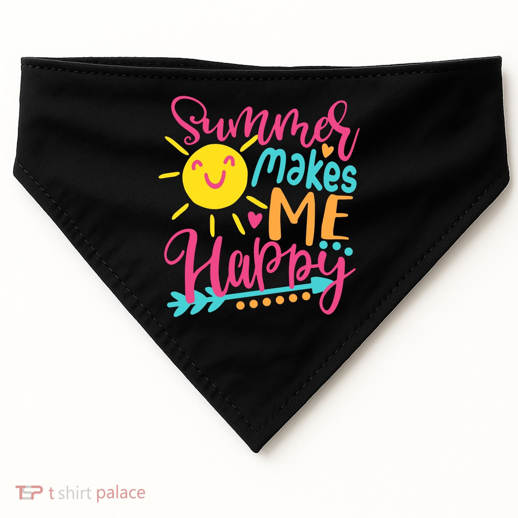 Summer Makes Me Happy USA-Made Doggie Bandana