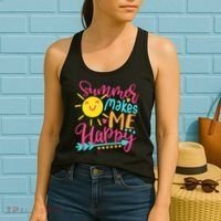 Summer Makes Me Happy Women's Tank Top thumb 2