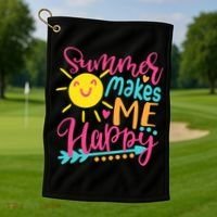 Summer Makes Me Happy Golf Towel thumb 1