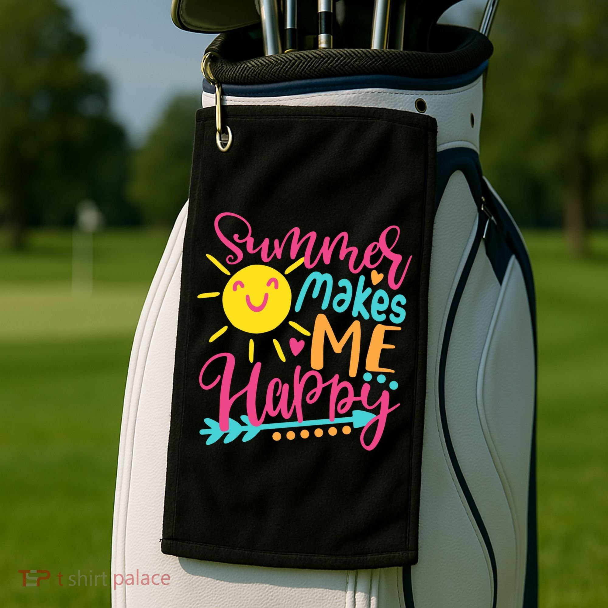 Summer Makes Me Happy Golf Towel