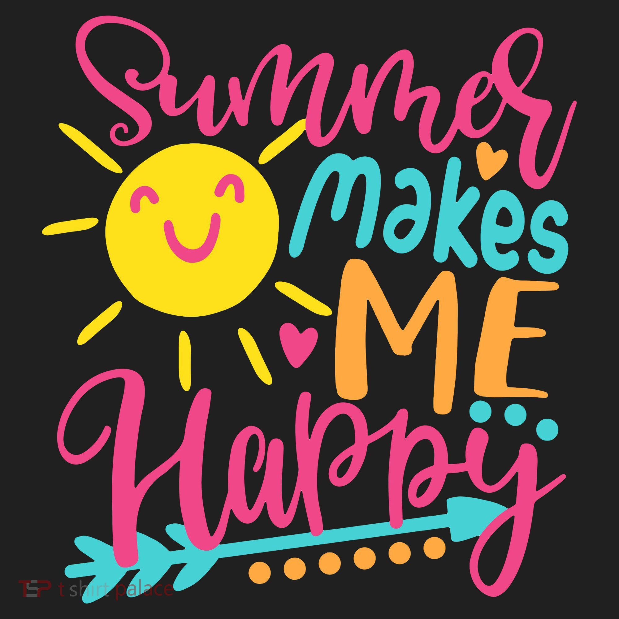 Summer Makes Me Happy Golf Towel