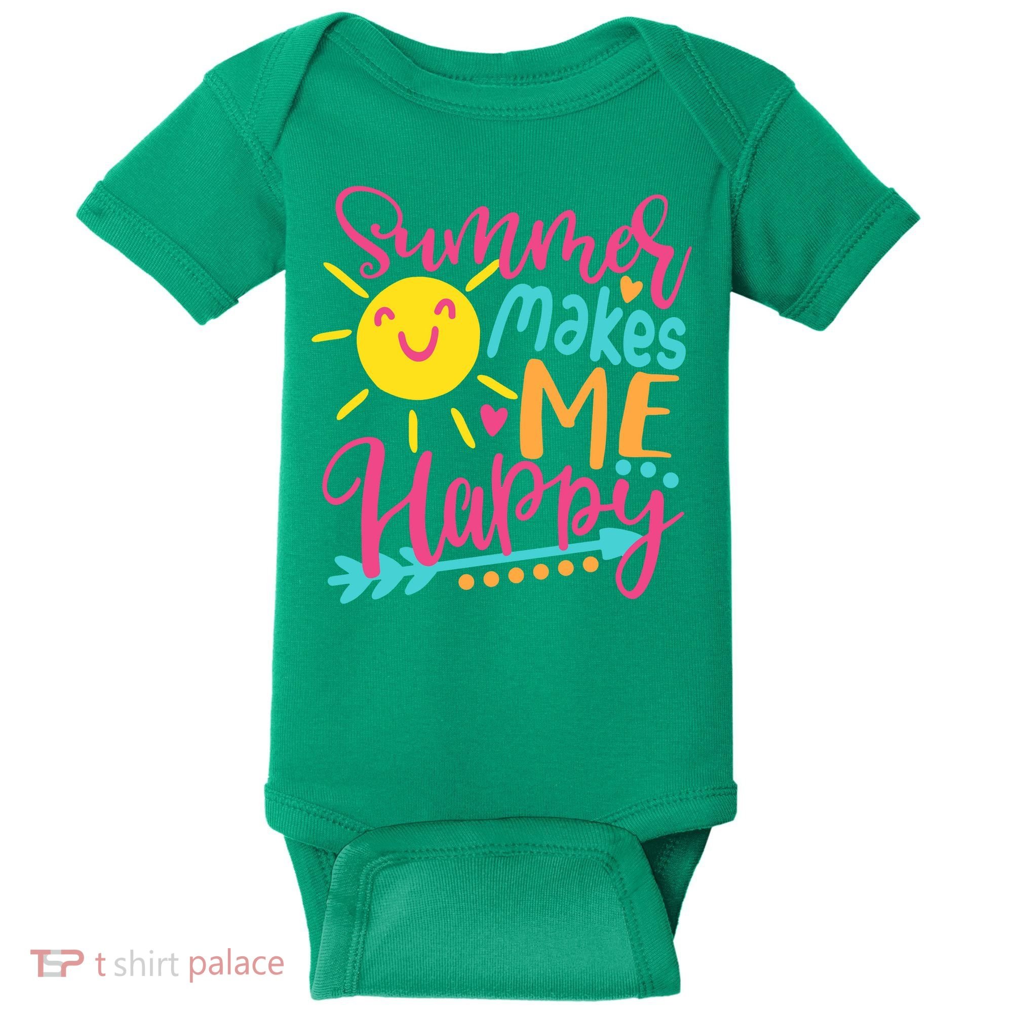 Summer Makes Me Happy Baby Bodysuit
