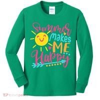Summer Makes Me Happy Kids Long Sleeve Shirt thumb 0