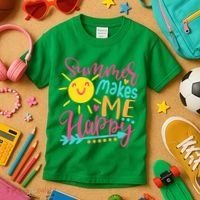 Summer Makes Me Happy Kids T-Shirt thumb 3