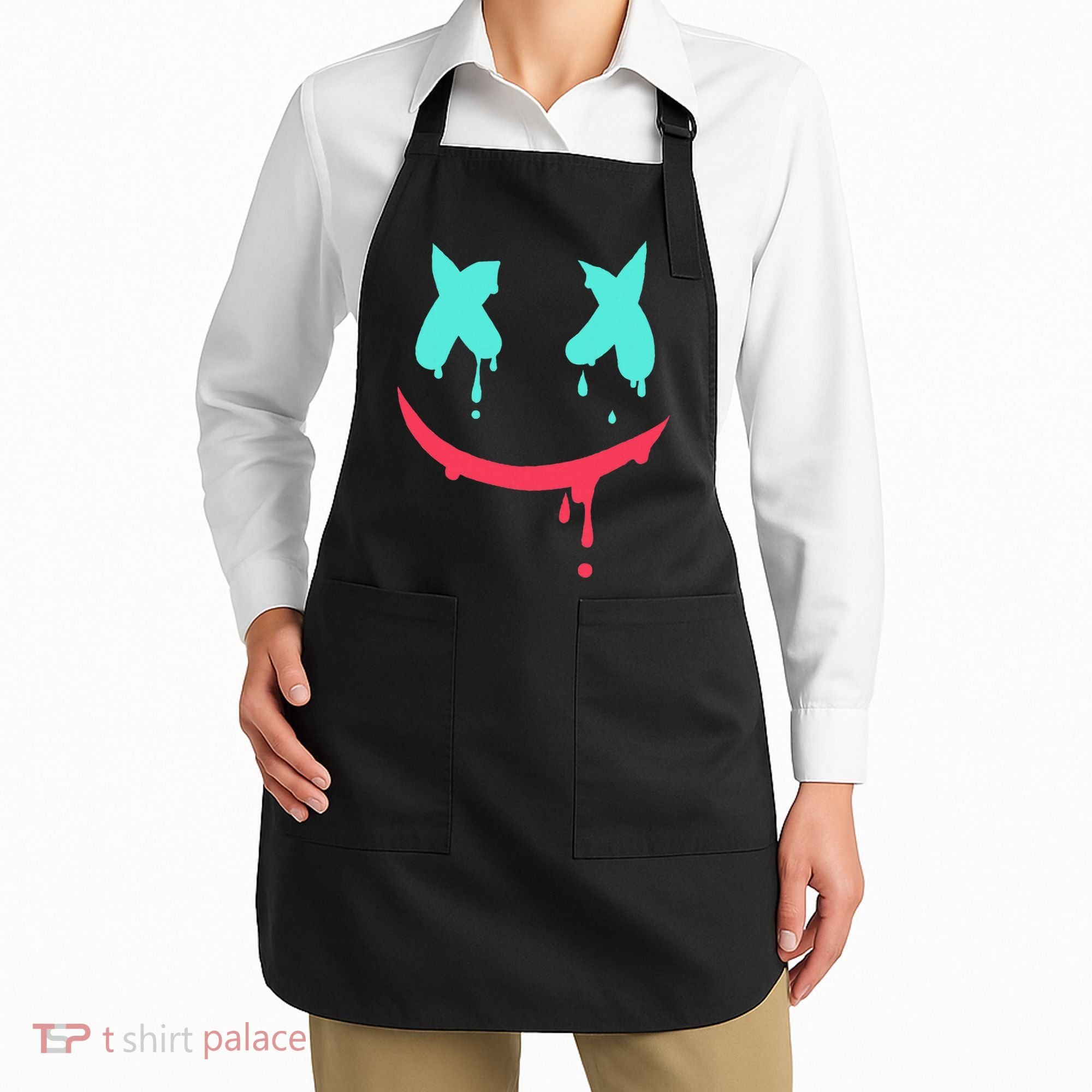 Smiling Marshmallow Melting Happy Face Apron