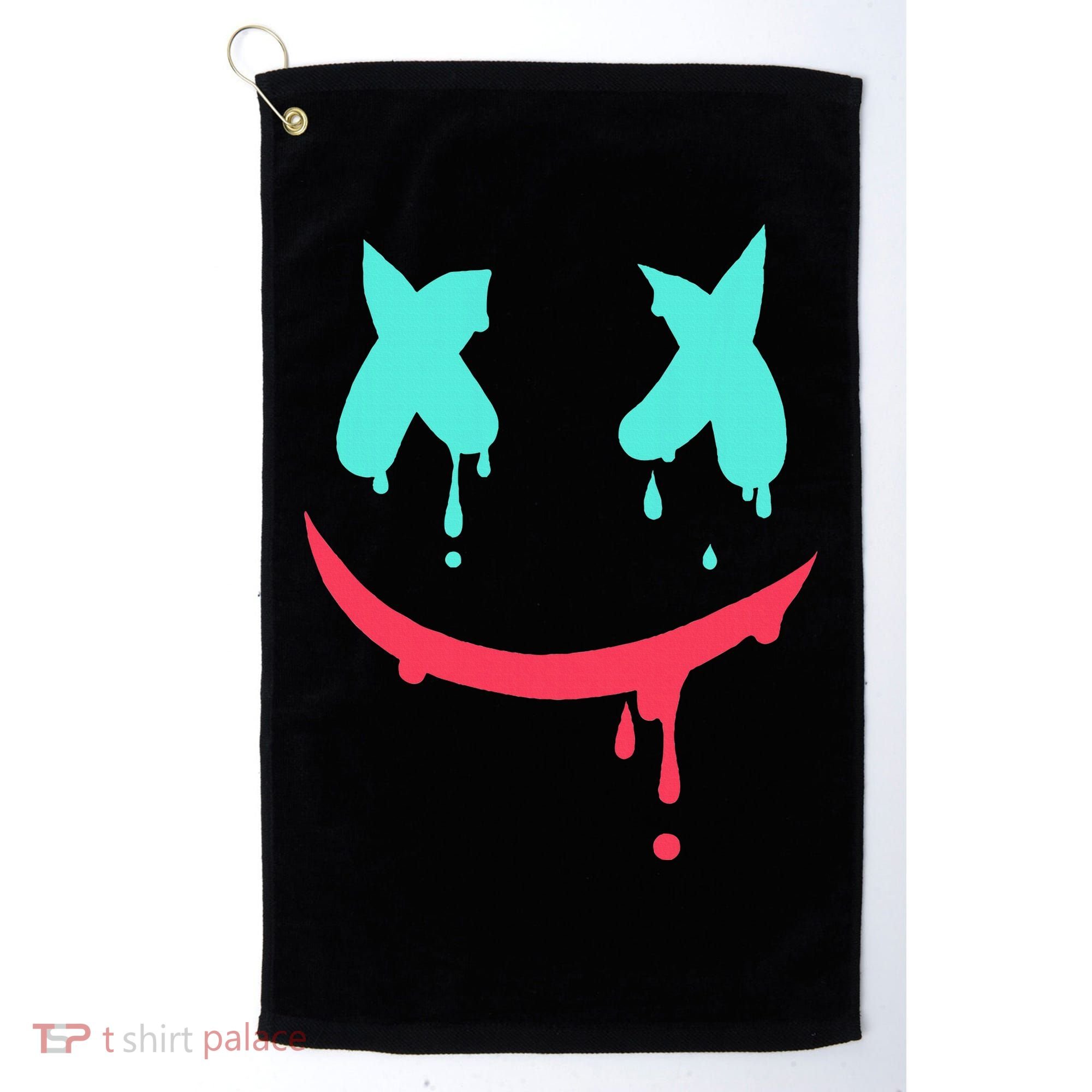 Smiling Marshmallow Melting Happy Face Golf Towel