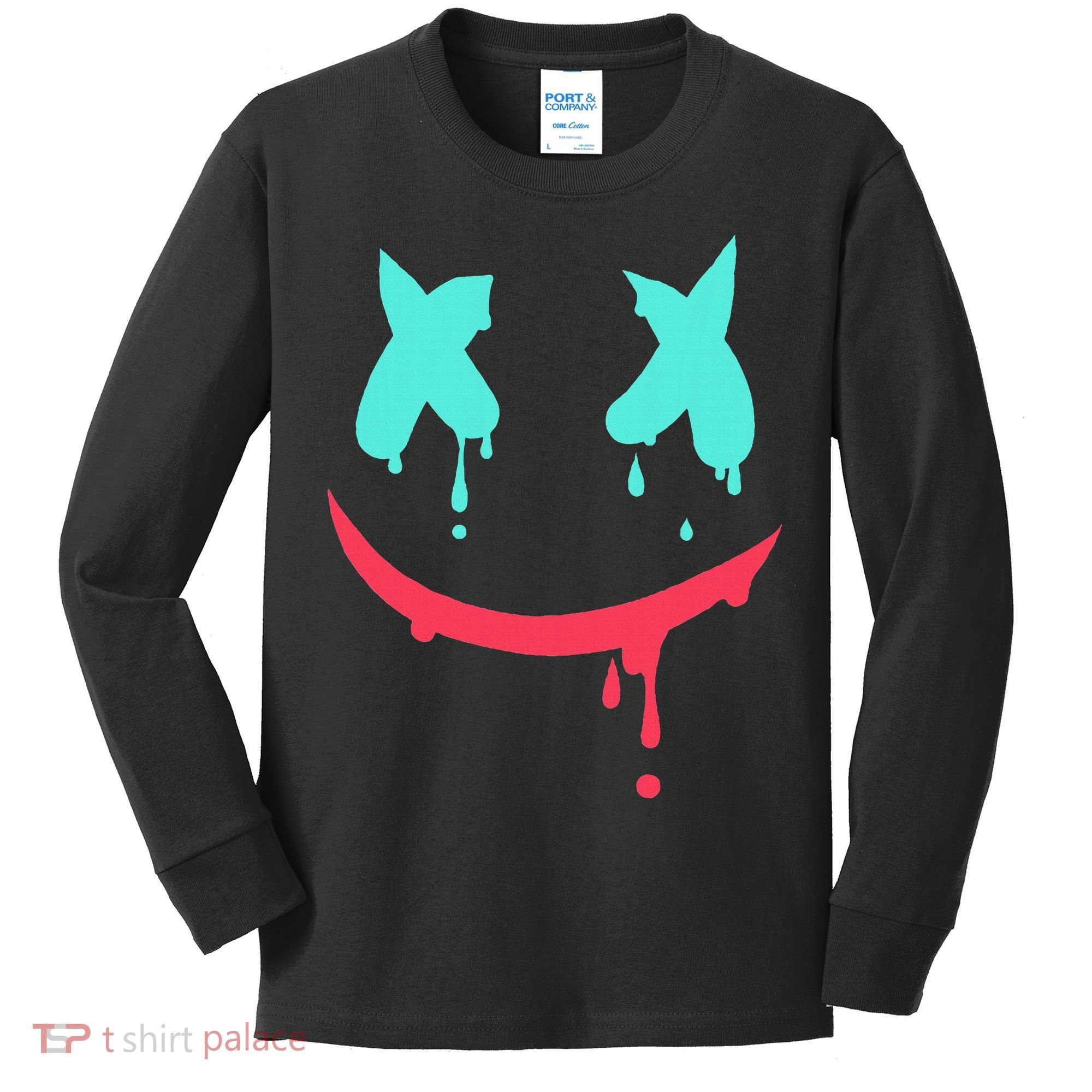 Smiling Marshmallow Melting Happy Face Kids Long Sleeve Shirt