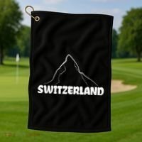Switzerland Matterhorn Mountaineer Snow Ski Lovers Gift Golf Towel thumb 1