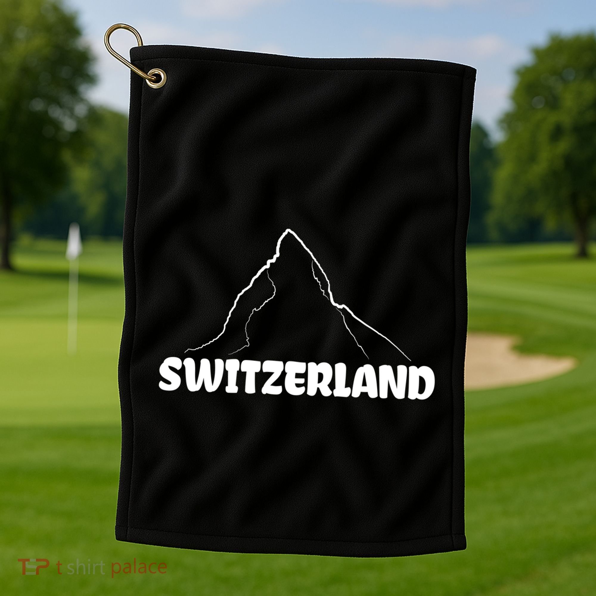 Switzerland Matterhorn Mountaineer Snow Ski Lovers Gift Golf Towel