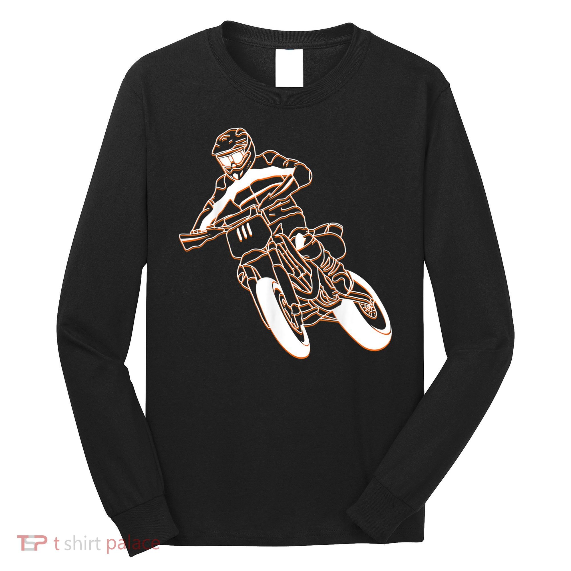 Supermoto Motorcycle Motocross Rider Racing Long Sleeve Shirt