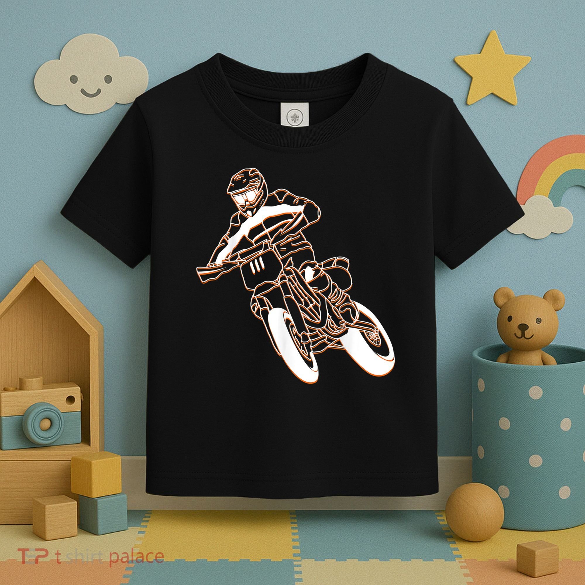 Supermoto Motorcycle Motocross Rider Racing Toddler T-Shirt