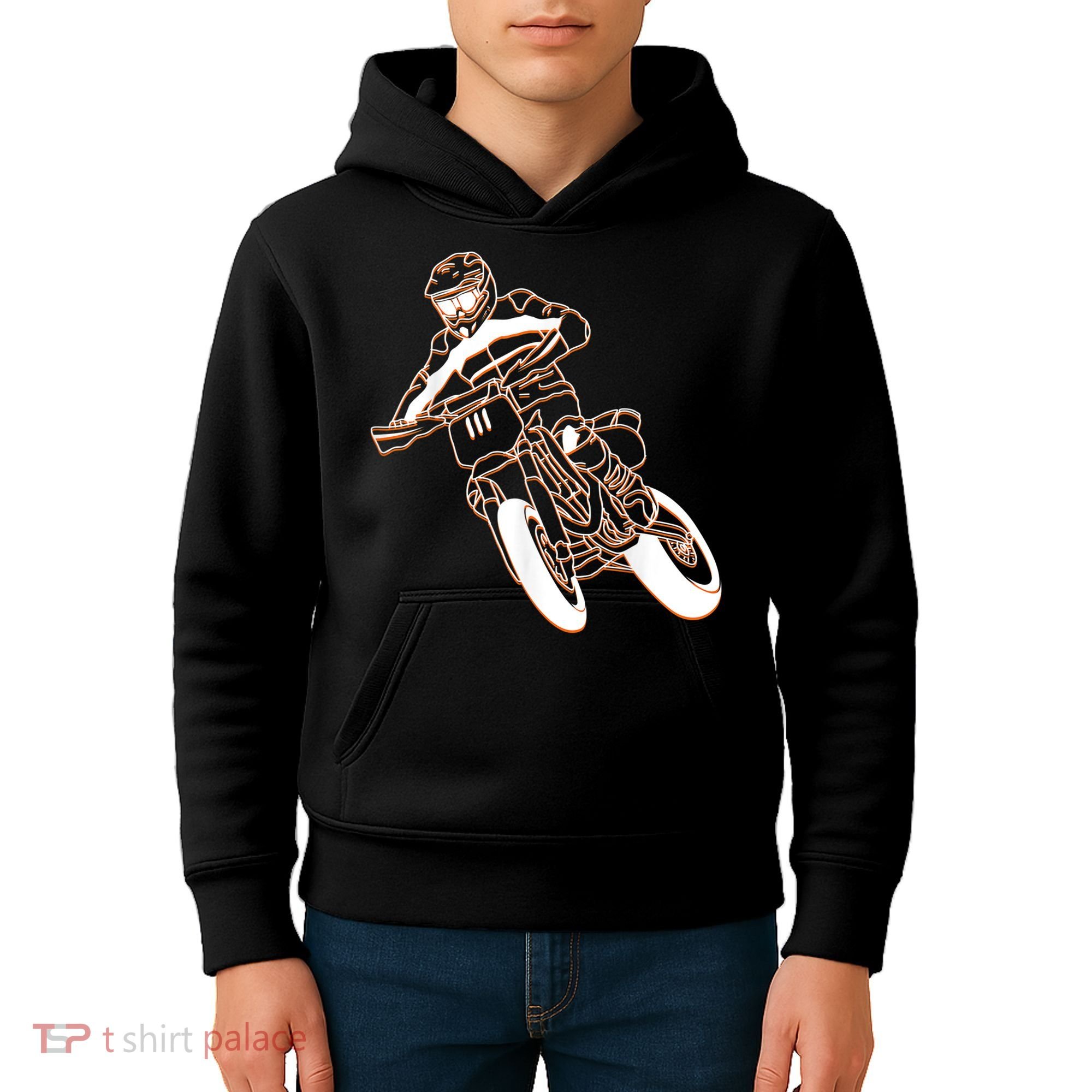 Supermoto Motorcycle Motocross Rider Racing Kids Hoodie