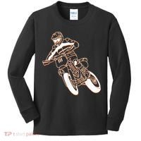 Supermoto Motorcycle Motocross Rider Racing Kids Long Sleeve Shirt thumb 0