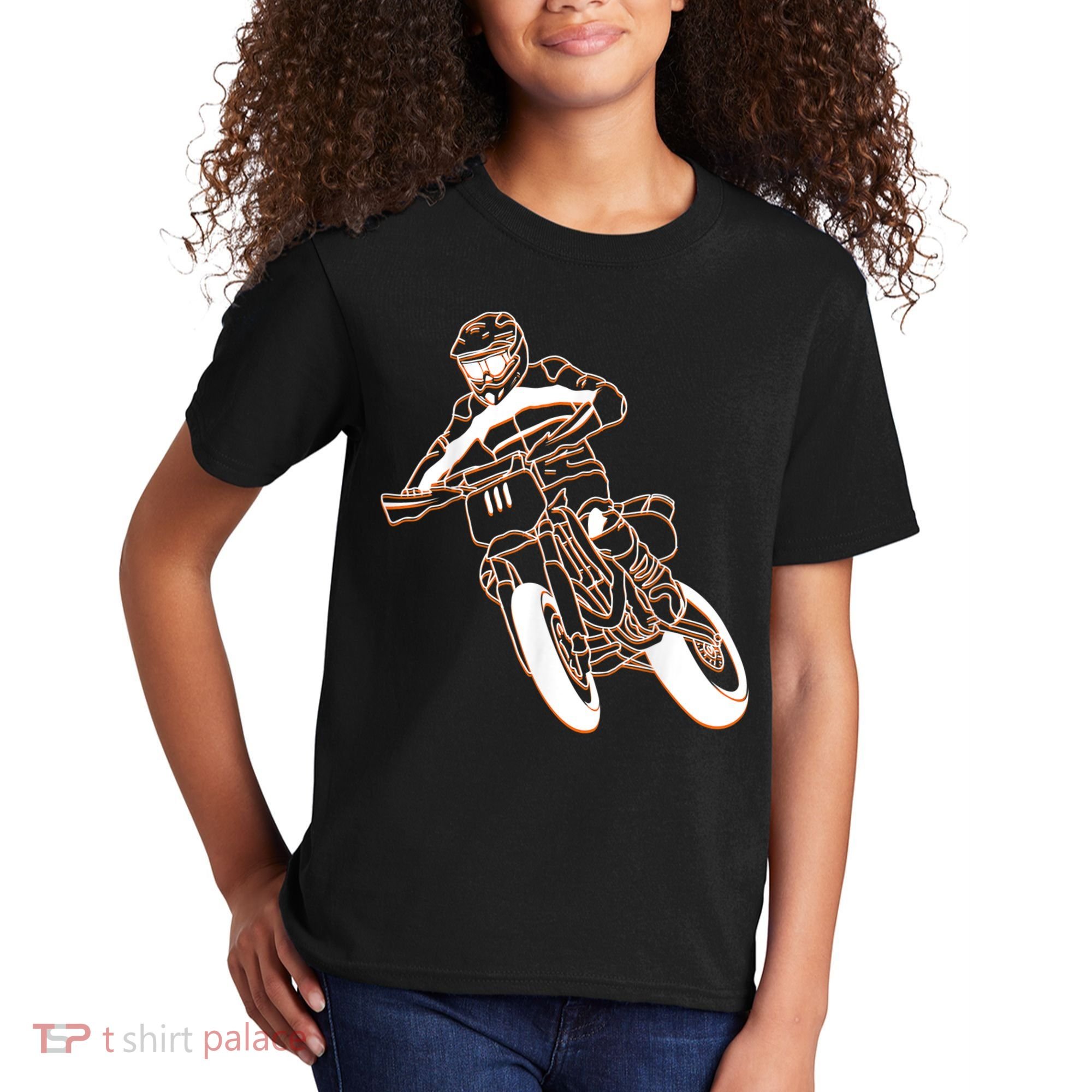 Supermoto Motorcycle Motocross Rider Racing Kids T-Shirt
