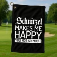 Schnitzel Makes Me Happy You Not So Much Schnitzel Golf Towel thumb 1