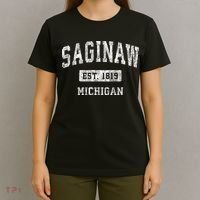 Saginaw Michigan Mi Vintage Sports T-Shirt thumb 4