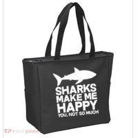 Sharks Make Me Happy You Not So Much Tote Bag thumb 2
